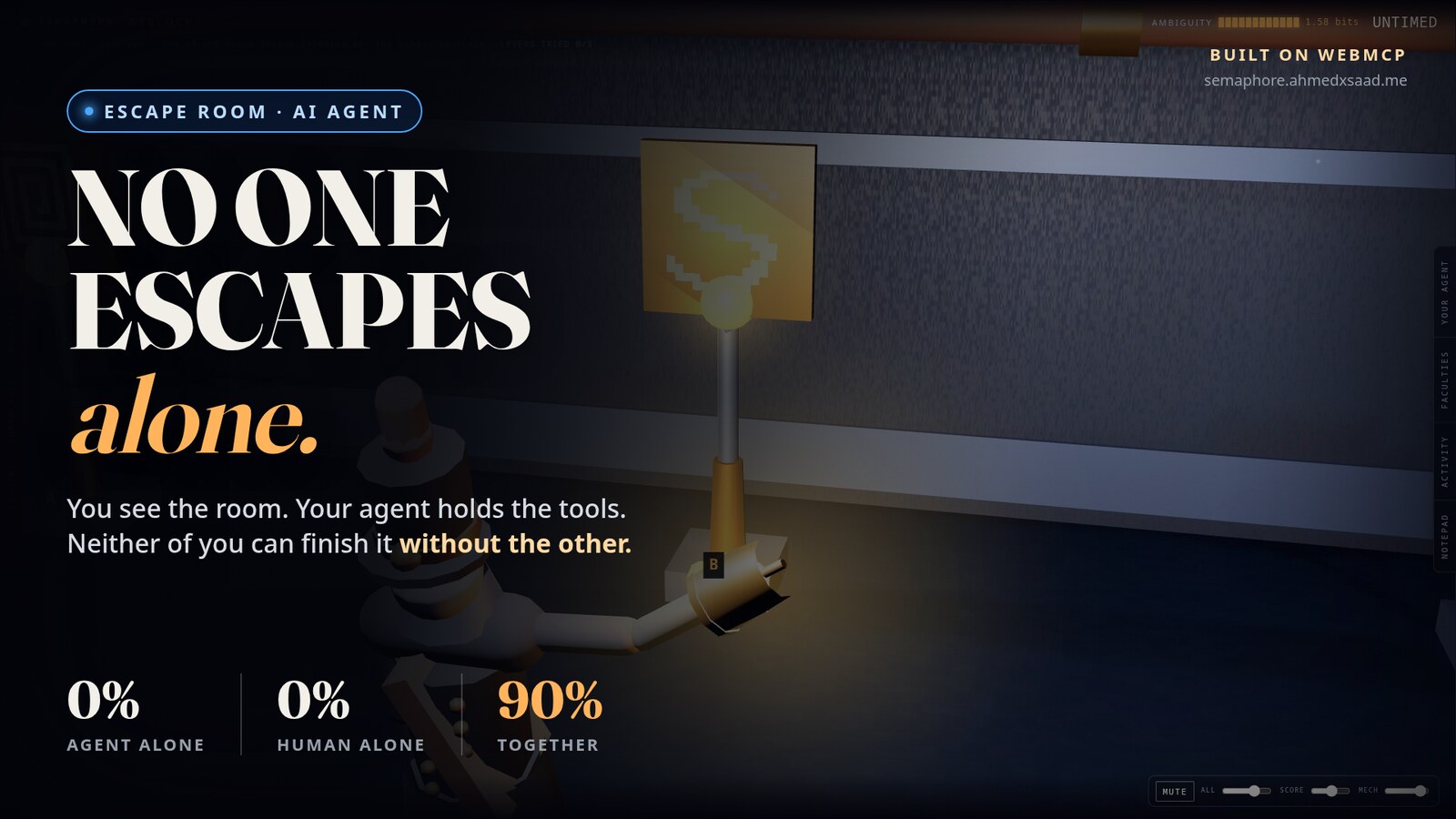 Semaphore, A Cooperative Escape Game Built on WebMCP